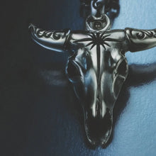 Load image into Gallery viewer, Buffalo Skull Sun Symbol and Arabesque Pendant