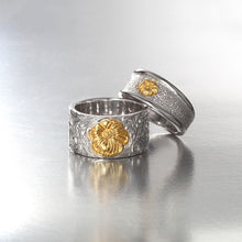將圖片載入圖庫檢視器 Yellow Poppy Flower 24K Gold Plated Tufa Cast Ring