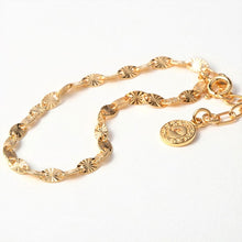 將圖片載入圖庫檢視器 Sana 18K Yellow Gold Plated Flat Oval-link Chain Bracelet