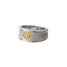 將圖片載入圖庫檢視器 Yellow Poppy Flower 24K Gold Plated Tufa Cast Ring