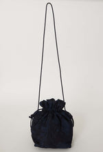 Load image into Gallery viewer, Indigo Nylon Satin Tsujigahana Drawstring Bag