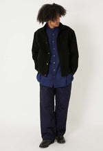 Load image into Gallery viewer, DOUBLE CLOTH SASHIKO DARK BLACK TRUCKER JACKET