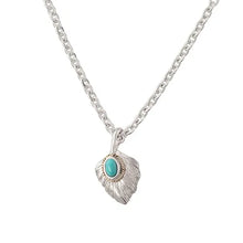 將圖片載入圖庫檢視器 Feather Turquoise Left Facing Heart Shaped Pendant
