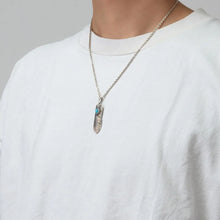 將圖片載入圖庫檢視器 Feather Turquoise Left Facing Pendant, Medium