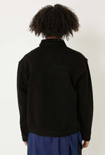 Load image into Gallery viewer, DOUBLE CLOTH SASHIKO DARK BLACK TRUCKER JACKET