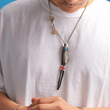 將圖片載入圖庫檢視器 Feather Turquoise Heart Left Facing Pendant