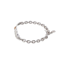 將圖片載入圖庫檢視器 Sterling Silver Collection Sun Symbol Hammered Gold 24K Plate Chain Bracelet