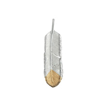 將圖片載入圖庫檢視器 Feather Natural Silver Color Right Pendant with Gold Plated Bronze Tip
