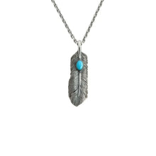 將圖片載入圖庫檢視器 Feather Turquoise Right Facing Pendant, Small