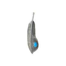 將圖片載入圖庫檢視器 Covert Feather Sleeping Beauty Turquoise Left Facing Pendant, Small
