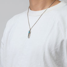 將圖片載入圖庫檢視器 Feather Turquoise Left Facing Pendant, Small