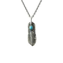 將圖片載入圖庫檢視器 Feather Turquoise Left Facing Pendant, Medium