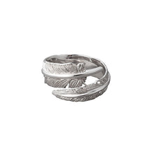 將圖片載入圖庫檢視器 Feather Rhodium Plated Curled Ring