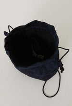 Load image into Gallery viewer, Indigo Nylon Satin Tsujigahana Drawstring Bag