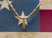Load image into Gallery viewer, SILVER BEADS WITH SMALL FEATHER