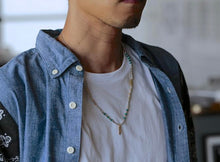 Load image into Gallery viewer, SILVER BEADS & TURQUOISE WITH SMALL FEATHER