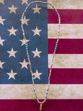 Load image into Gallery viewer, SILVER BEADS & TURQUOISE WITH SMALL FEATHER