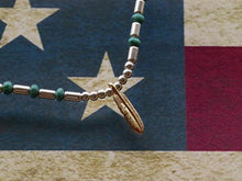 Load image into Gallery viewer, SILVER BEADS & TURQUOISE WITH SMALL FEATHER
