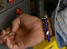 Load image into Gallery viewer, TRIPLE PART LONG BEADS - NAVY