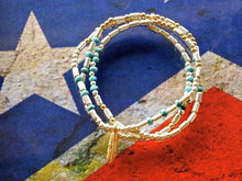 Load image into Gallery viewer, SILVER BEADS & TURQUOISE WITH SMALL FEATHER
