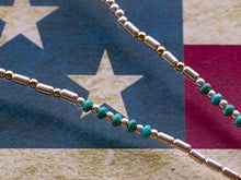 Load image into Gallery viewer, SILVER BEADS & TURQUOISE WITH SMALL FEATHER