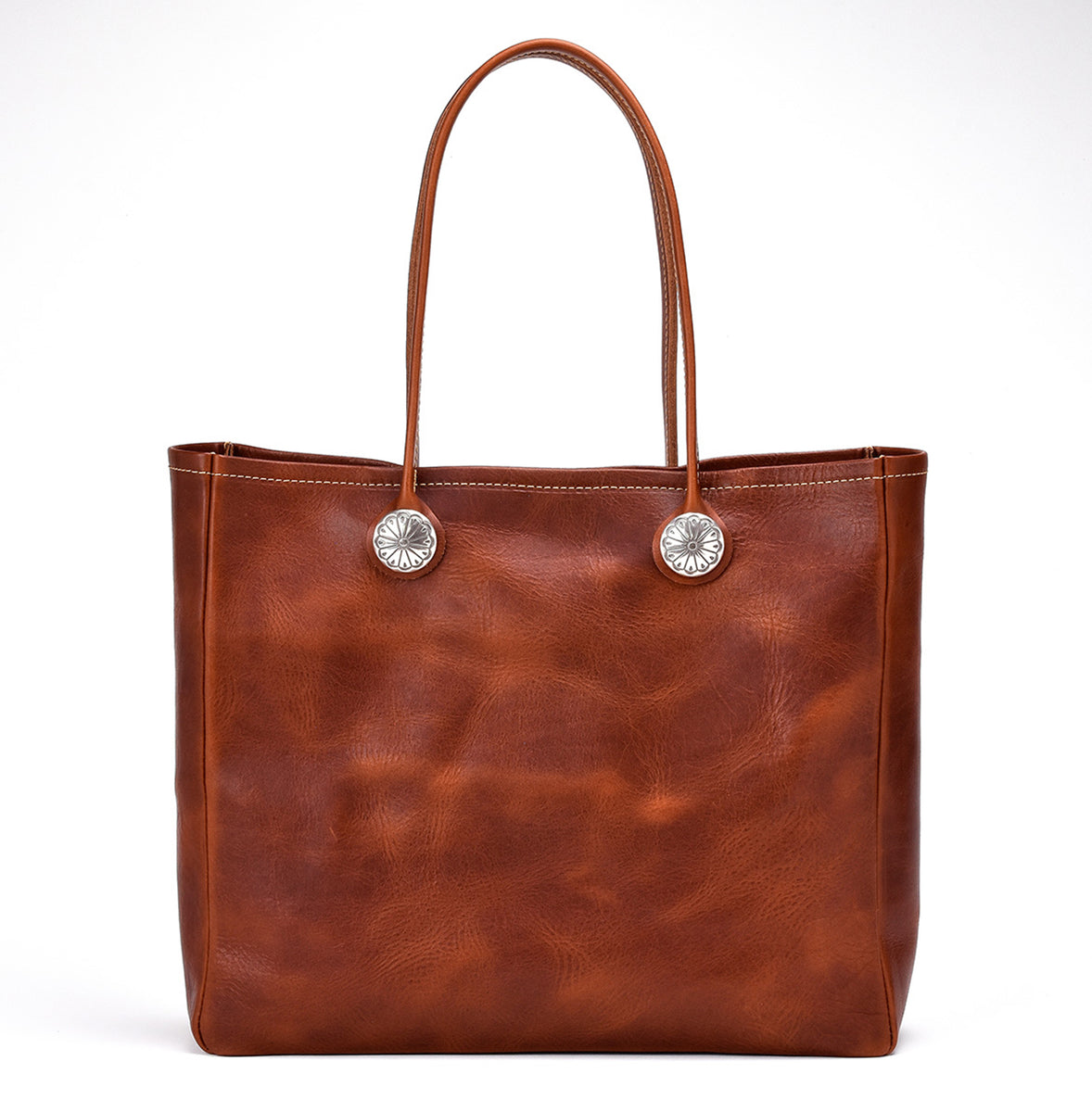FUNNY LEATHER TOTE BAG BROWN CRAFTMAN