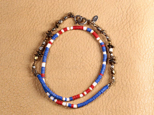 Blue African Disk Beads 3way Choker