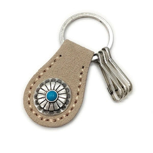 LEATHER KEY CHAIN - SAND