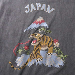 HOUSTON PIGMENT FOAM PT SOUVENIR TEE(TIGER) - BLACK