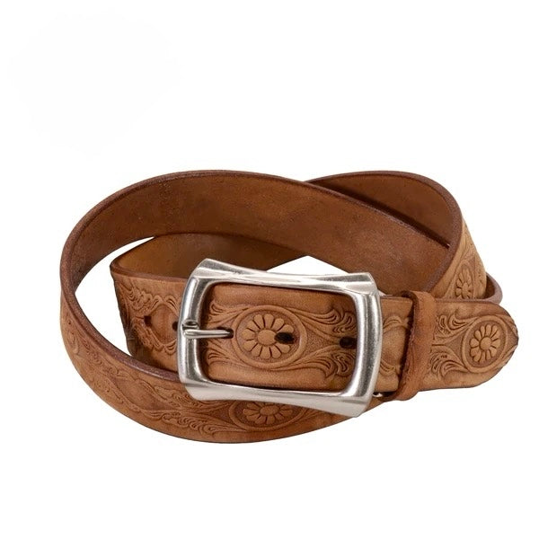 COWHIDE BELT - BROWN