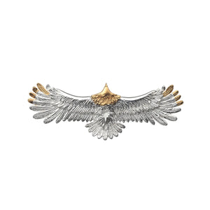 Eagle Natural Silver Color Gold Plated Pendant with Bronze