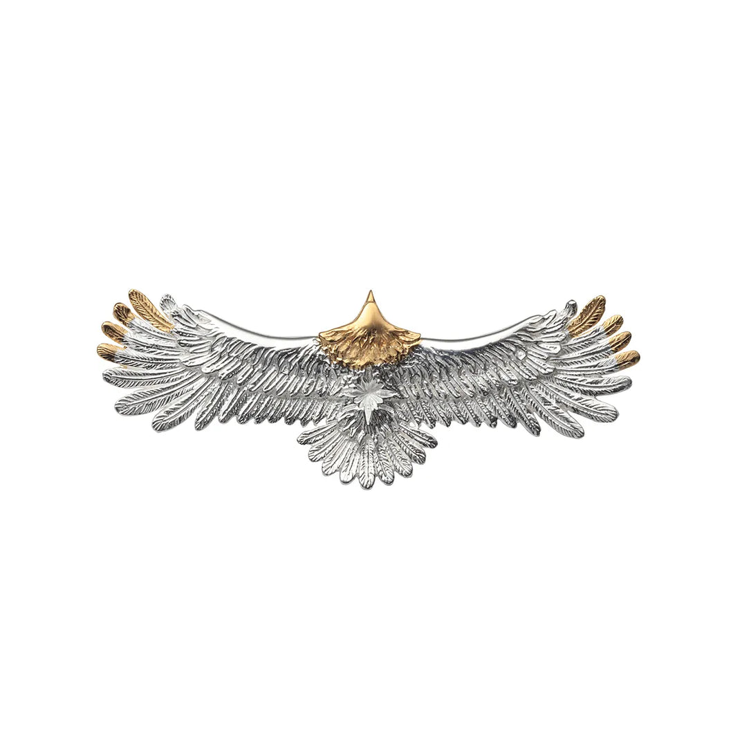 Eagle Natural Silver Color Gold Plated Pendant with Bronze