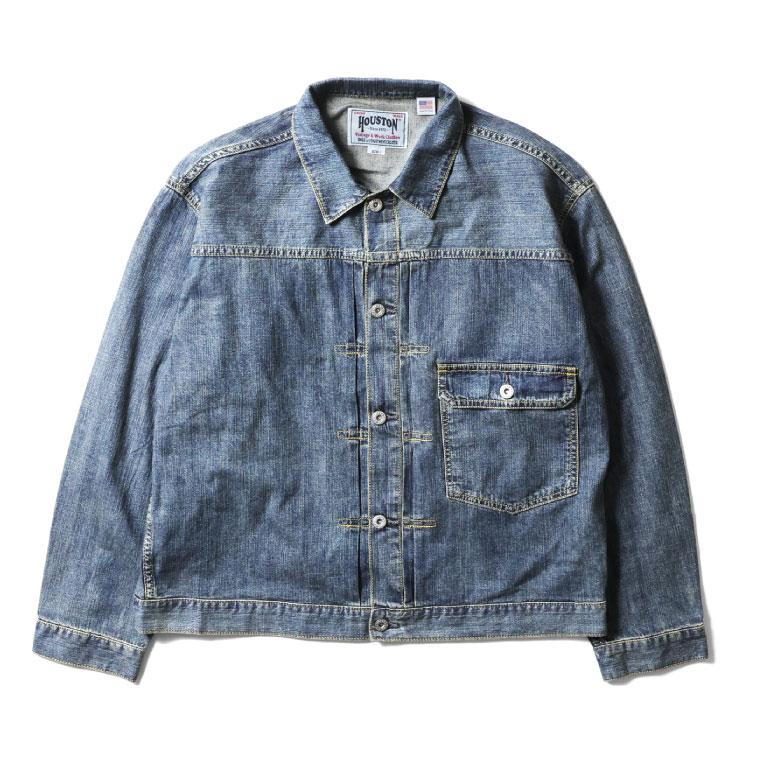 HOUSTON US COTTON 8oz TYPE-I DENIM JACKET - INDIGO VINTAGE WASH