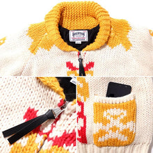 Load image into Gallery viewer, HOUSTON COWICHAN KNIT CARDIGAN (TOTEM POLE) - YELLOW
