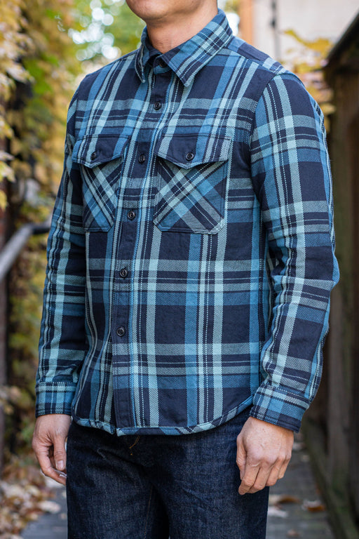 UES EXTRA HEAVY FLANNEL SHIRT - SAXBLUE
