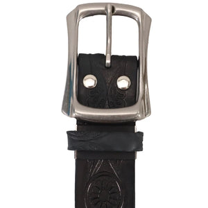 COWHIDE BELT - BLACK