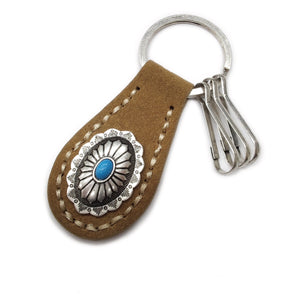 LEATHER KEY CHAIN - CAMEL