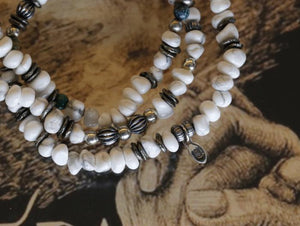 TUMBLE STONE LONG BRACELET -HOWLITE-