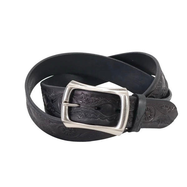 COWHIDE BELT - BLACK