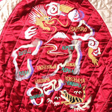 將圖片載入圖庫檢視器 HOUSTON QUILTING RAYON SOUVENIR JACKET (MAP) - MAROON
