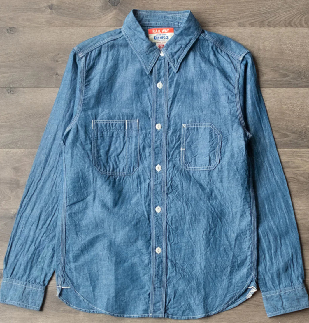 UES COTTON/LINEN CHAMBRAY WORK SHIRT