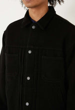 Load image into Gallery viewer, Nijuori Sashiko Dark Black Trucker Jacket
