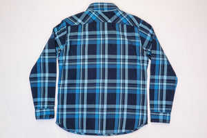 UES EXTRA HEAVY FLANNEL SHIRT - SAXBLUE