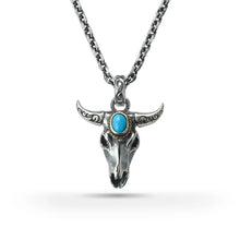 將圖片載入圖庫檢視器 Turquoise Buffalo Skull Pendant
