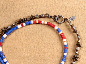 Blue African Disk Beads 3way Choker