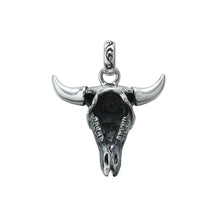Load image into Gallery viewer, Buffalo Skull Sun Symbol and Arabesque Pendant
