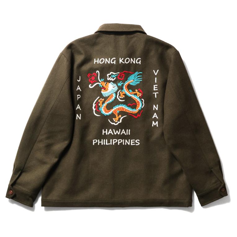 HONG KONG - HOUSTON MELTON TOUR JACKET - OLIVE-DRAB