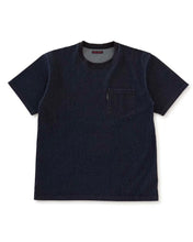 將圖片載入圖庫檢視器 BLUE BLUE KNITTED DENIM-LIKE POCKET SS TEE

