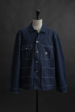 將圖片載入圖庫檢視器 WR623F (81) World Workers Indigo Nep Denim Coverall Jacket
