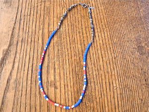 Blue African Disk Beads 3way Choker
